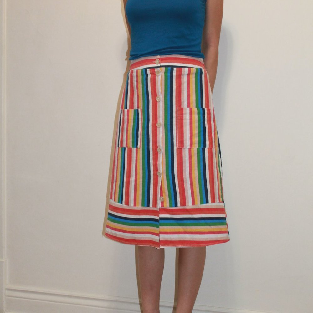Multicolor striped skirt
